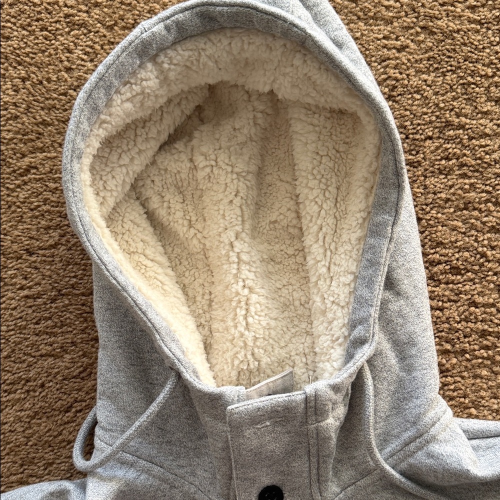 Billabong Heather Gray Sherpa-Lined Hooded Pullover - Picture 6 of 11